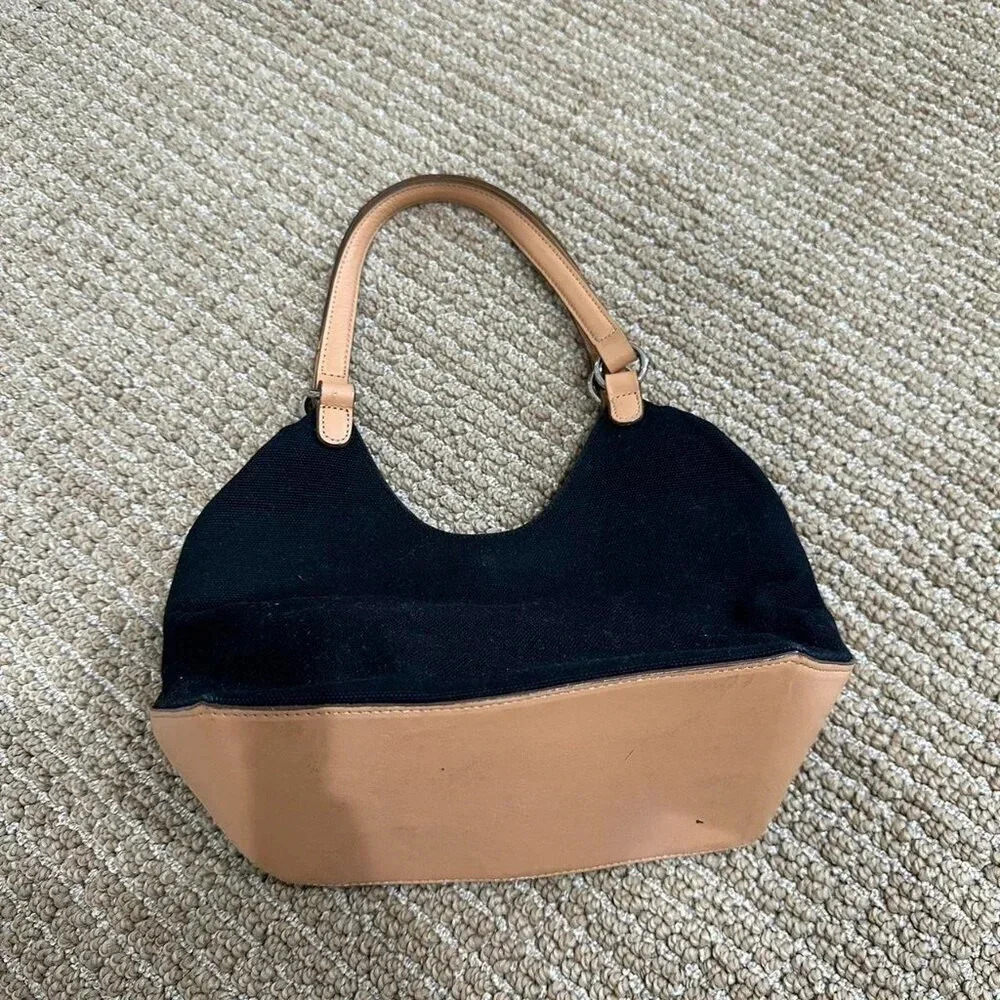 Vintage Ann Taylor Black Canvas shoulder bag - Picture 2 of 6